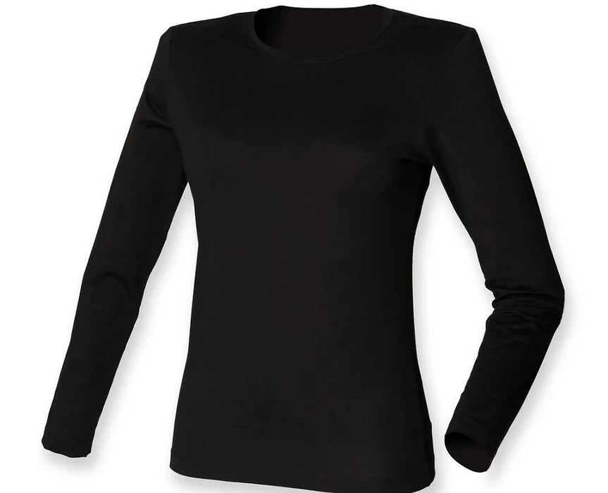 skinny fit women long sleeved stretch t-shirt